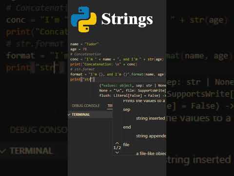 Python STRINGS in 27 seconds! 🔥👨‍💻 #shorts #python #programming  #coding  #learnpython #strings