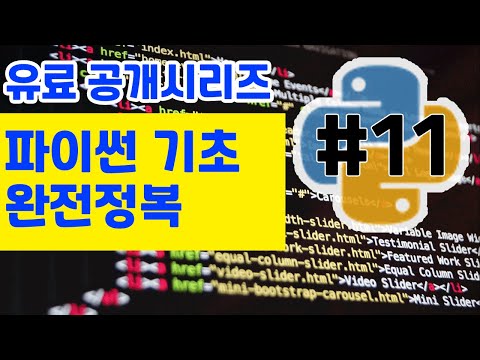 파이썬 첫걸음: 왕초보를 위한 파이썬 강의 11 python basics tutorial