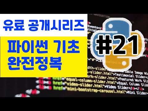 파이썬 첫걸음: 왕초보를 위한 파이썬 강의 python basics tutorial 21