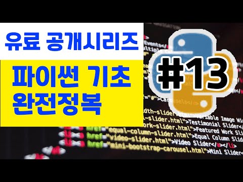 파이썬 첫걸음: 왕초보를 위한 파이썬 강의 python basics tutorial 13