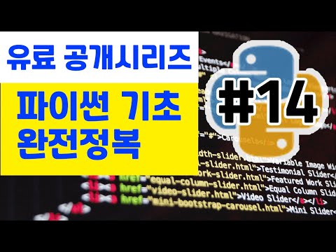 파이썬 첫걸음: 왕초보를 위한 파이썬 강의 python basics tutorial 14