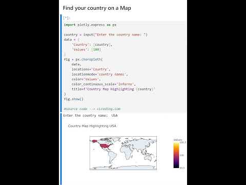 Find your country on a Map using Python