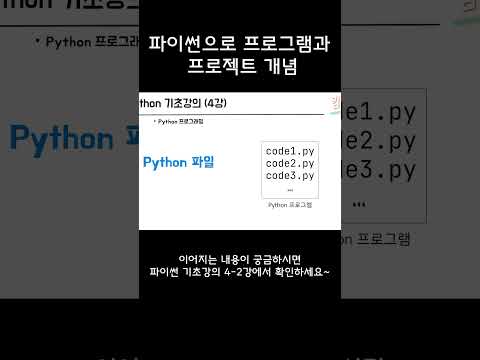 파이썬 프로젝트와 프로그램의 관계 #프로그래밍 #파이썬 #python  #기초강의 #shorts