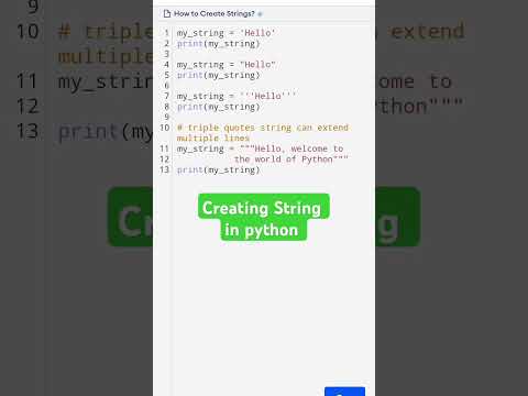 Creating string in python @ctutorialbynaziasohail