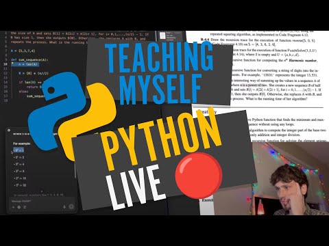 Teaching Myself Python LIVE 🔴 | DSA in Python + Neet Code + Project! | 01-21-2025