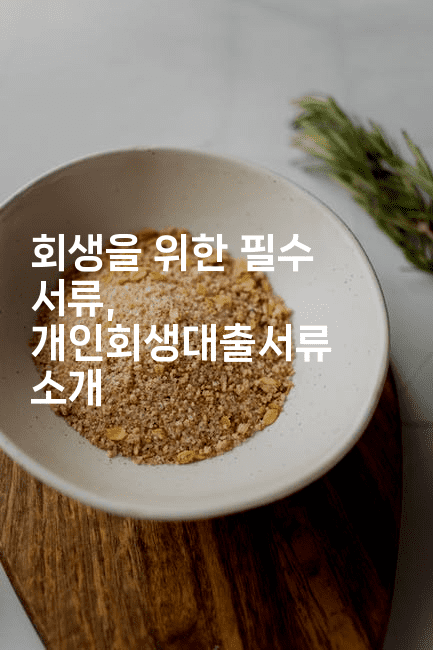 회생을 위한 필수 서류, 개인회생대출서류 소개-짜장파이