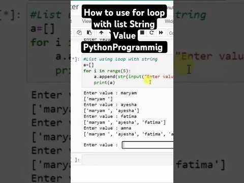 For Loop and List string Handling! python programming #python #ai