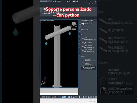 Lo mejor de python, diseño de soporte en AutoCAD Plant 3D