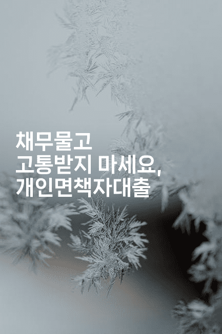 채무물고 고통받지 마세요, 개인면책자대출-짜장파이