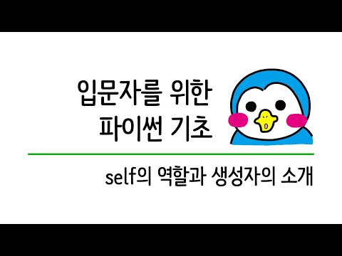 입문자를 위한 파이썬 기초 #24 클래스의 self 그리고 생성자